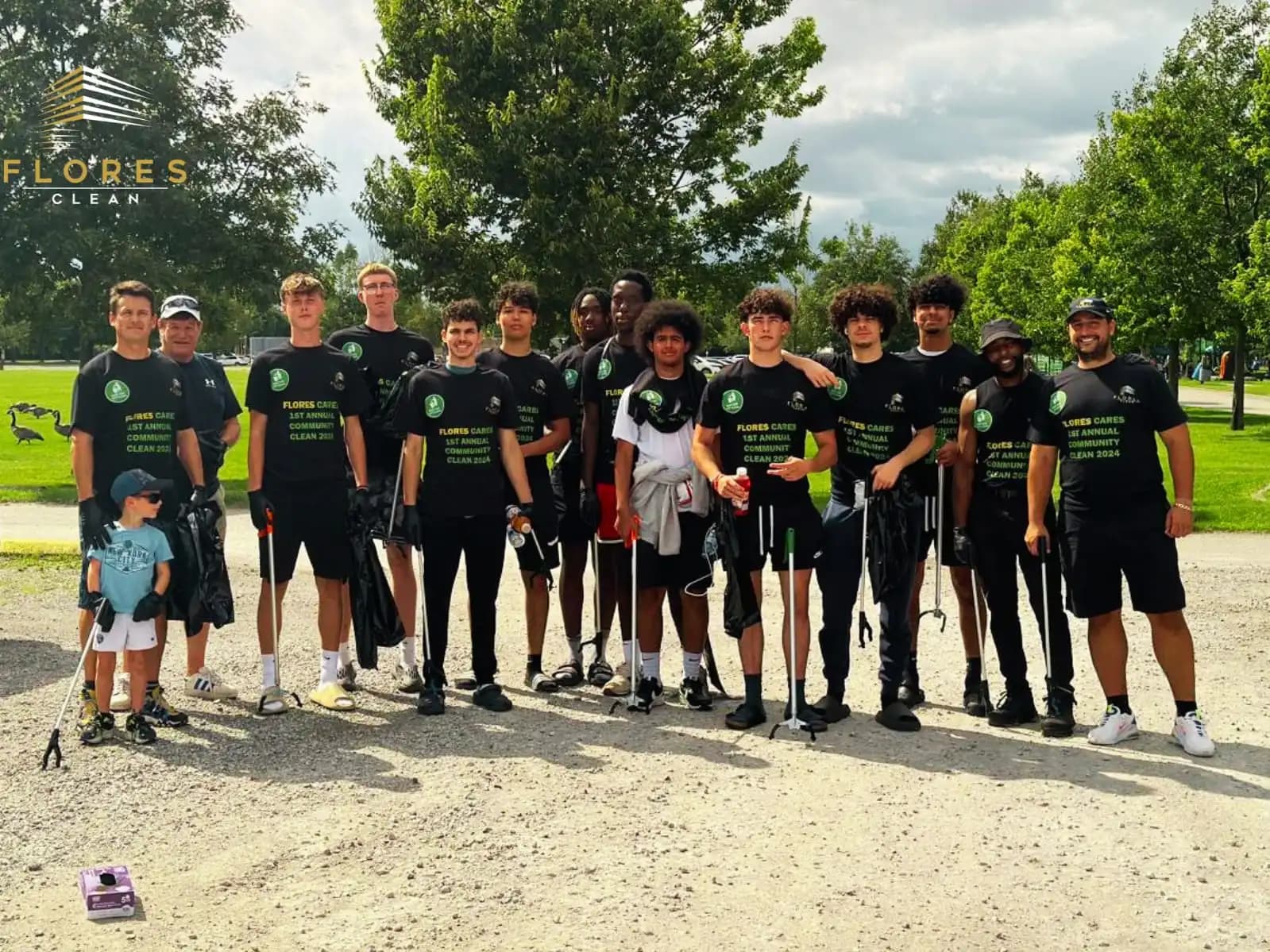 Lake Ontario beach cleanup — Burlington high school students helping clear the shoreline